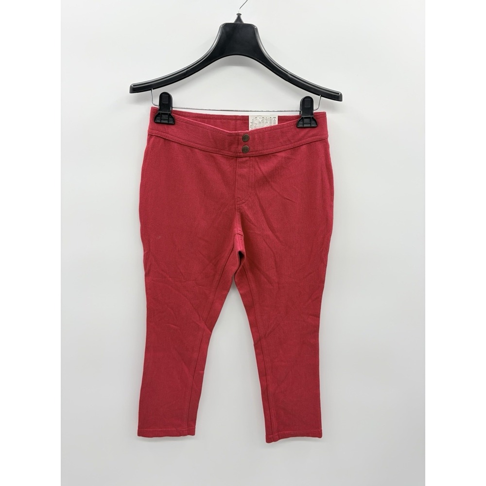 Hue Womens Size Small 4/6 Classic Jean Capri Leggings in Apple Red $38 1837
